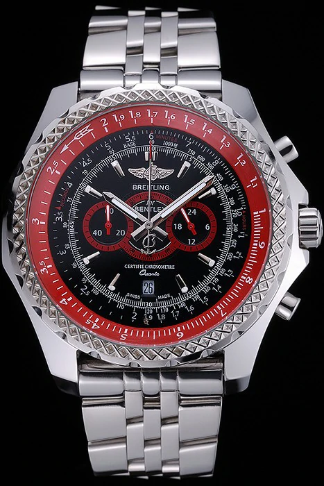 Breitling Bentley Supersports Black And Red Dial Stainless Steel Bracelet new119315
