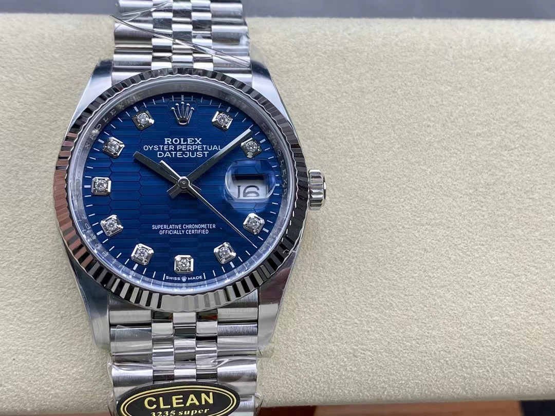 Datejust 36 126234 – Blue Tapestry Dial with Super Clone 3235