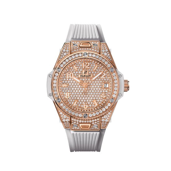 Hublot Replica Watch Big Bang ONE CLICK KING GOLD WHITE FULL PAVÉ 465.OE.9010.RW.1604