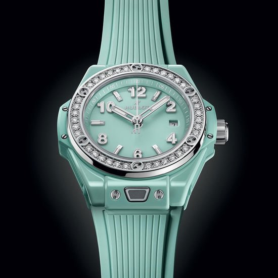 Hublot Replica Watch Big Bang One Click Mint Green Ceramic Diamonds 33, 485.GS.5271.RX.1204