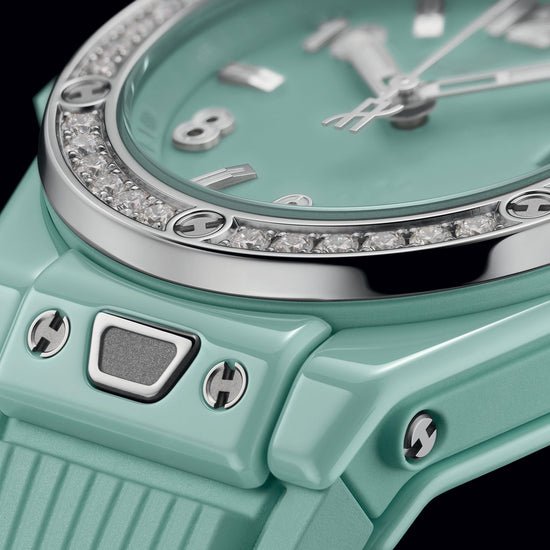 Hublot Replica Watch Big Bang One Click Mint Green Ceramic Diamonds 33, 485.GS.5271.RX.1204