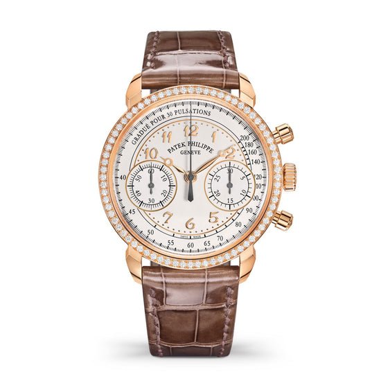 Patek Philippe Replica Watch Complication, 18k Rose Gold, Ladies Chronograph 38mm, 99 diamonds: ~0.99 ct., 7150/250R-001