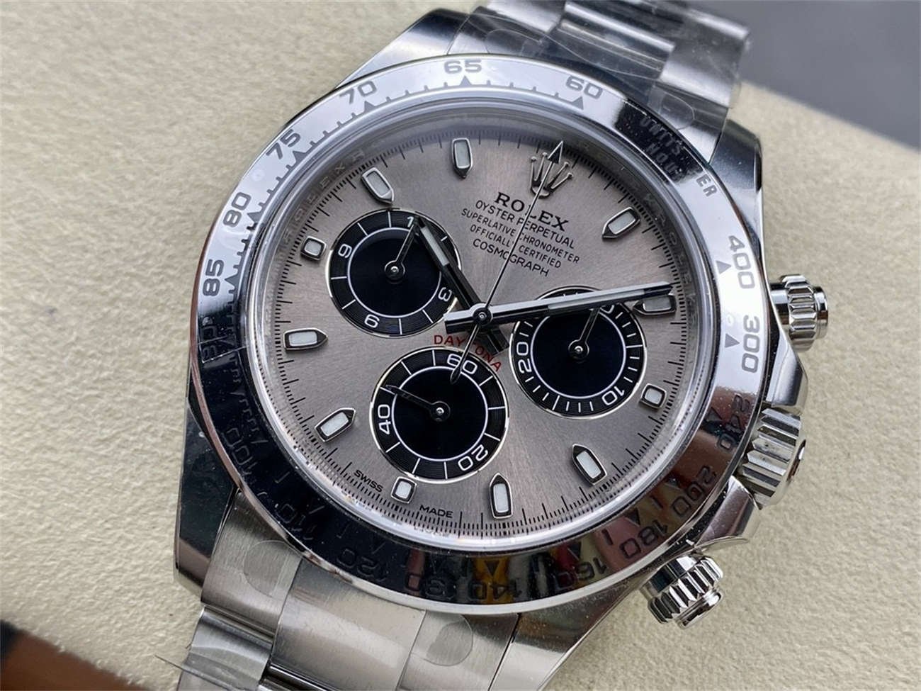 Rolex Daytona Cement Dial Replica – White Gold Bracelet