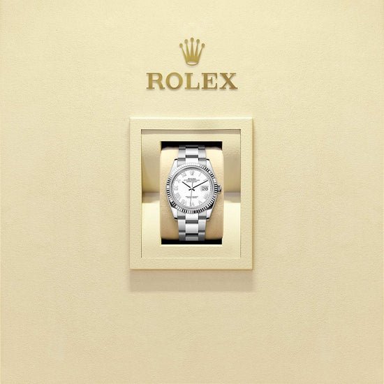 Rolex Replica Watch Datejust 36, Oystersteel and 18k White Gold, Intense white dial, Fluted Oyster, 126234-0062
