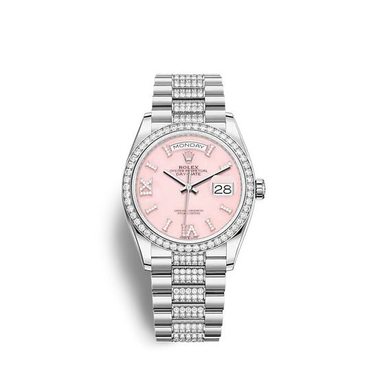 Rolex Replica Watch Day-Date 36 White gold 128349RBR-0017