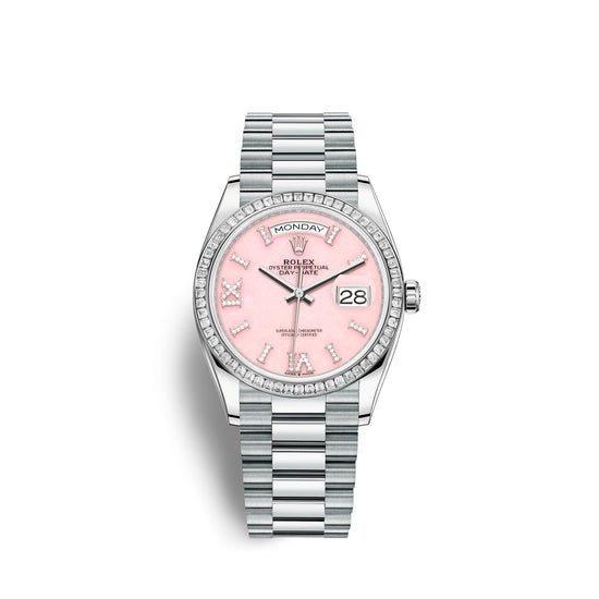 Rolex Replica Watch Day-Date, 36mm, Platinum and Diamonds, 128396tbr-0009