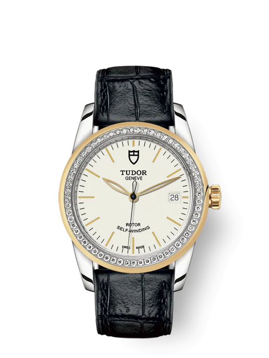 Tudor Replica Watch Glamour Date, Stainless Steel and 18k Yellow Gold with Diamond-set bezel, 36mm, M55023-0085
