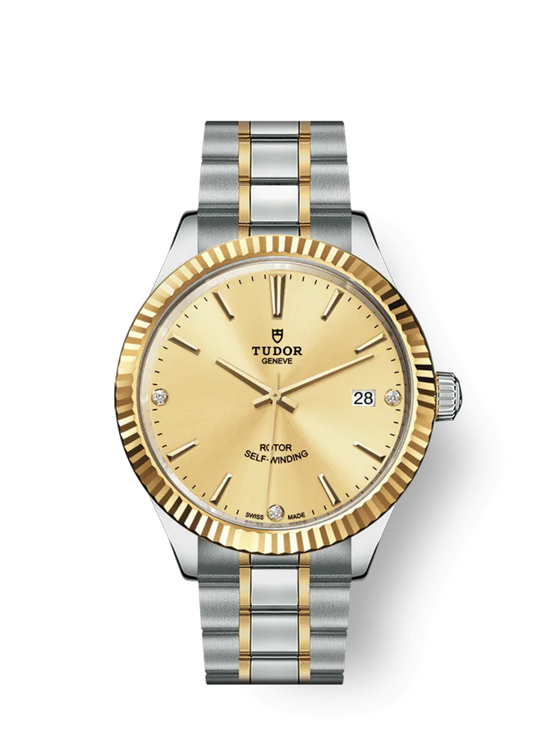 Tudor Replica Watch Style, Stainless Steel and Yellow Gold with Diamond-set, 38mm, M12513-0007